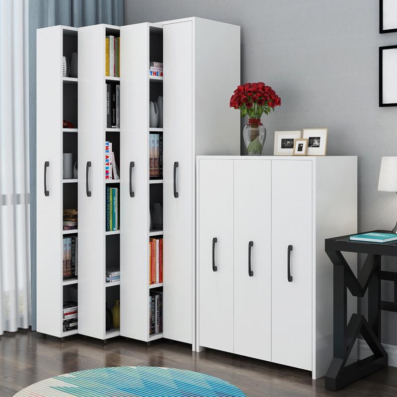 Mobile Dustproof Bookshelf: Sliding, Wheel-Equipped, Drawer-Type Storage Cabinet