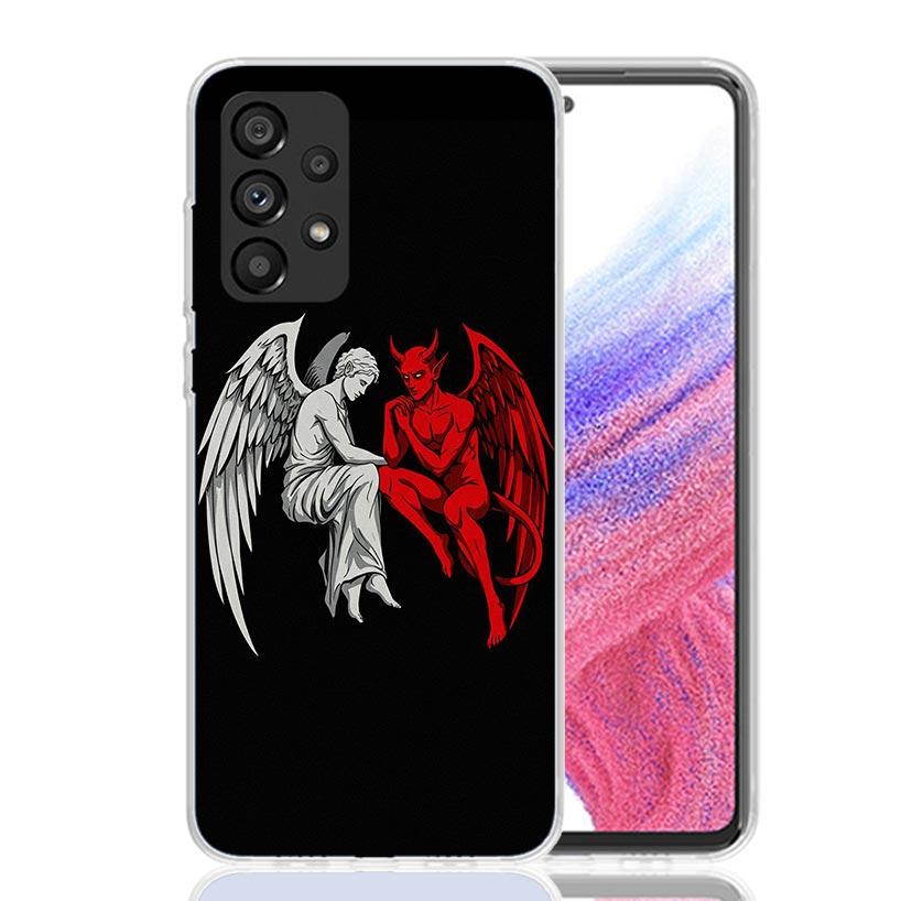 Angel Wings Devil Bad Phone Case For Samsung Galaxy A52 A32 A22 A12 A02S A50S A30S A51 A31 AA71 Note 20 Ultra 10 S10 Plus Galaxy