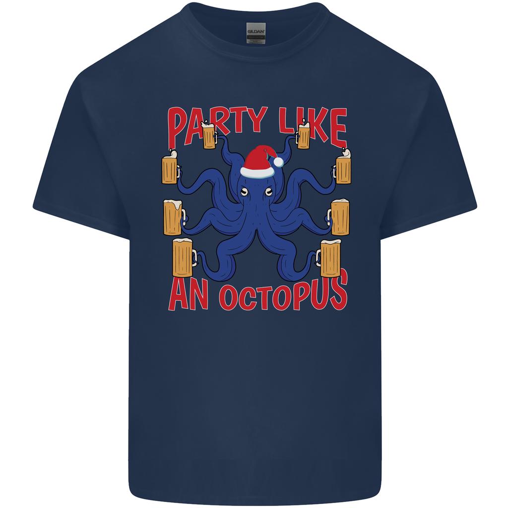Beer Party Octopus Christmas Scuba Diving Unisexs Light Cotton TShirt