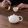 Suet jade white porcelain teapot ceramic household kung fu tea set bubble teapot ceramic handmade pot Xishi pot