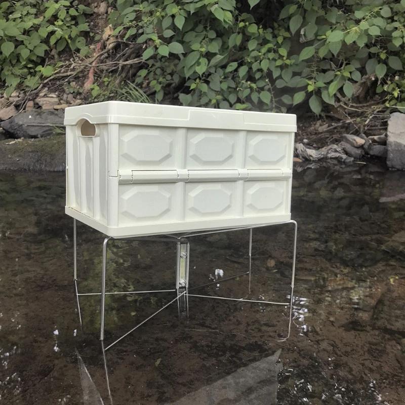 1-10PCS Folding Cold Storage Rack Stainless Steel Storage Box Bracket with Carrying Bag Suitable Camping Hiking Outdoor Fishing