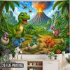 2D Flat, 2D Flat Print 1pc Tapestry Dinosaur Hatchlings Adventure Volcano Landscape Wall Hanging Photo Booth Backdrop Suitable for Parties, Decor, The