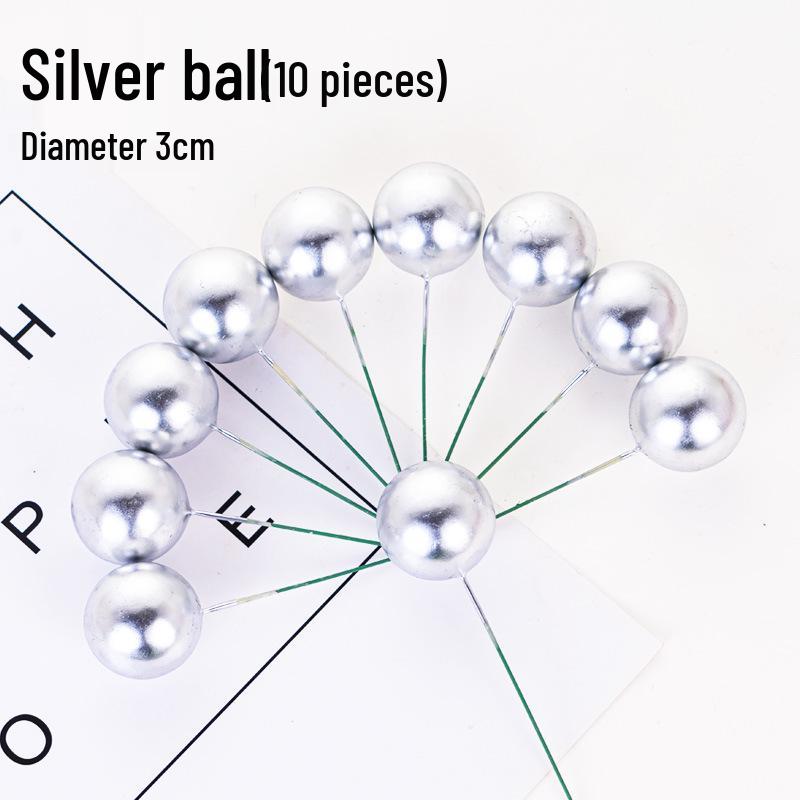 100pcs Cake Toppers: Gold, Silver, and Colorful Balls for Birthday Party Decorations