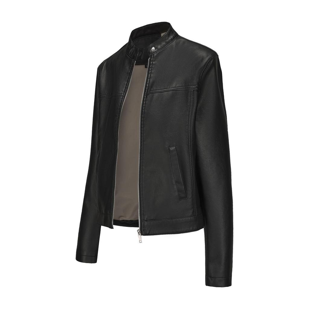 Women’s Leather Suede Jackets Faux Leather Fleece Lined Zip Up Motorcycle Coats Bomber Jacket Fashion Street Wear