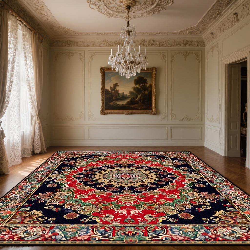 Persian Red Carpets for Living Room Washable kitchen floor carpet Bohemian Rugs for Bedroom Non-slip Lounge Rug Mat for Children