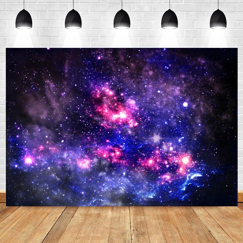 Cosmic Galaxy Backdrop Starry Sky Milky Way Stars Universe Space Theme Photo Background Baby Shower Birthday Party Decor Banner