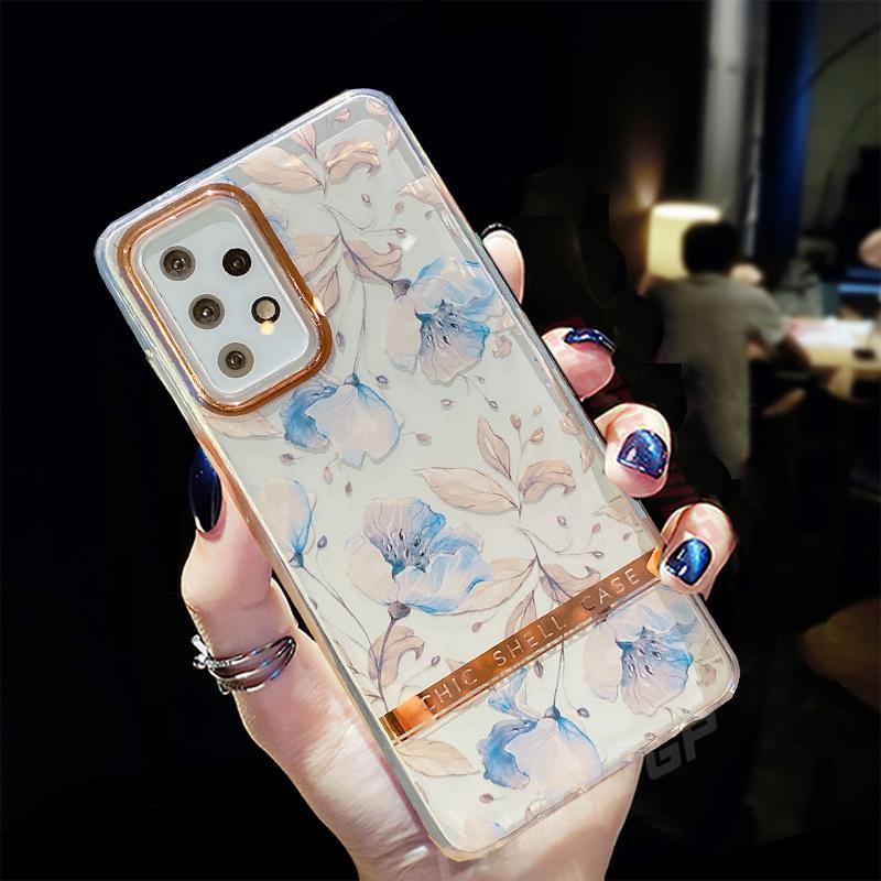 Flower Leaf Soft Silicone Case For Samsung Galaxy A12 A52 A72 5G A51 A71 S20 FE S21 S30 Plus Ultra iPhone 12 11 Pro Max 8 7 Plus Clear Back Cover