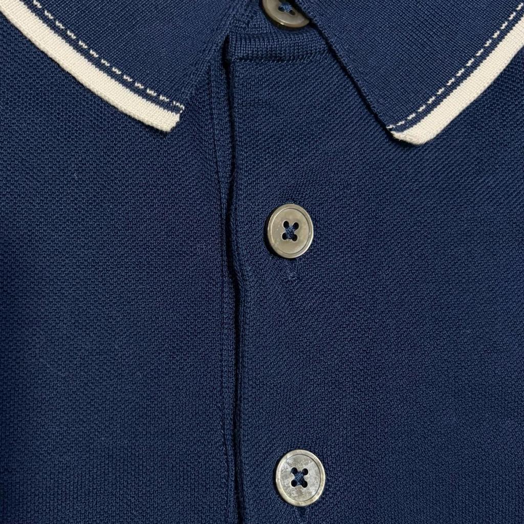 Hermes Polo Shirt Navy Men's Size L