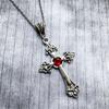 Large Gothic Cross Pendant Necklace Vintage Baroque Statement Jewelry for Women Men