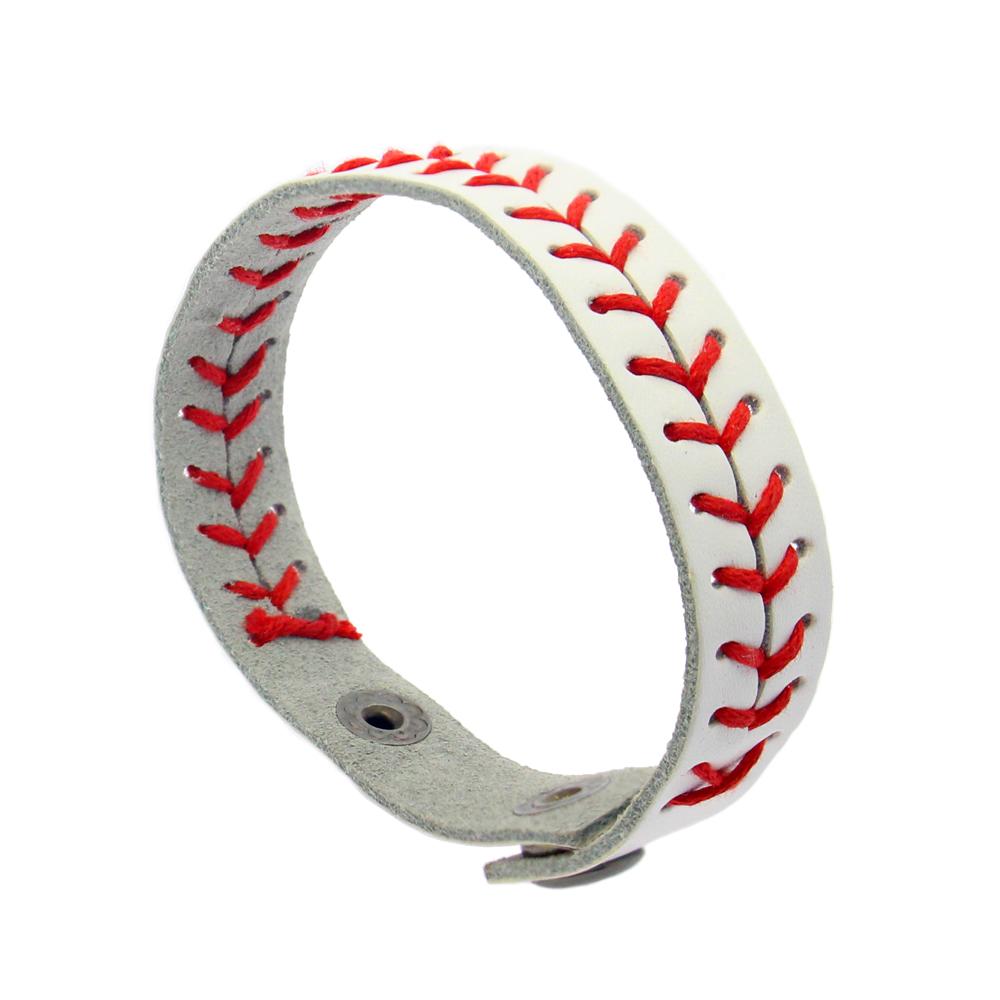 12 Colors in Stock Red Arrow Leather Softball Bracelet for Women