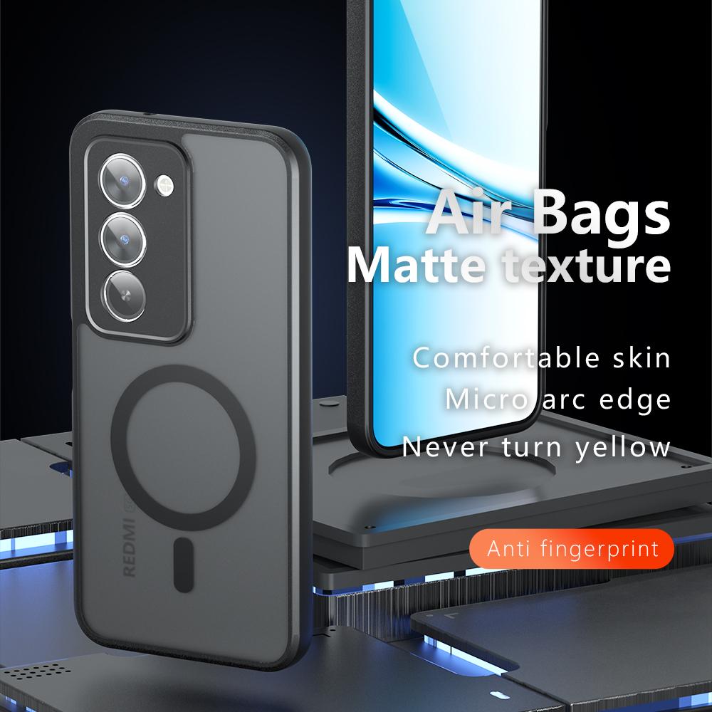 Case for Magsafe Magnetic Wireless Charging Hard Plastic Matte Shockproof Back Phone Case for Xiaomi Redmi 15 15C 4G 5G