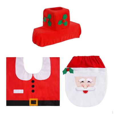 Christmas Toilet Seat Cover Set, Rug Santa Claus Decorations, Creative Funny Gift