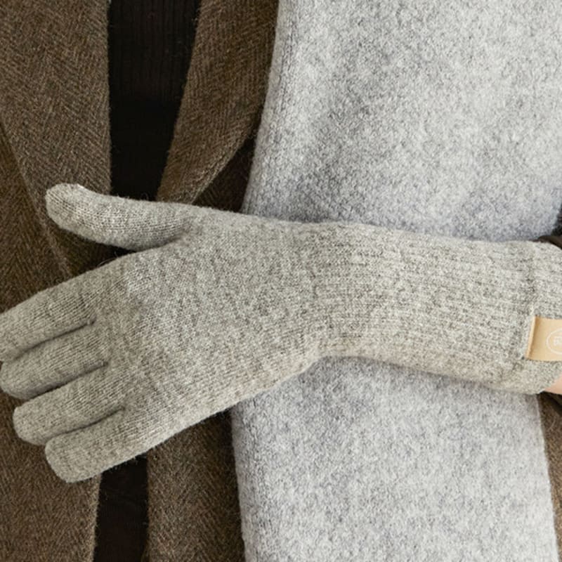 halden basic long wool gloves (G003_grey)