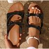 Sommer Damen Sandalen Mode Schleife Damen Ballerinas Hausschuhe Übergröße Lässige Damen Zehenfreie Schuhe Rutschfeste Strandschuhe