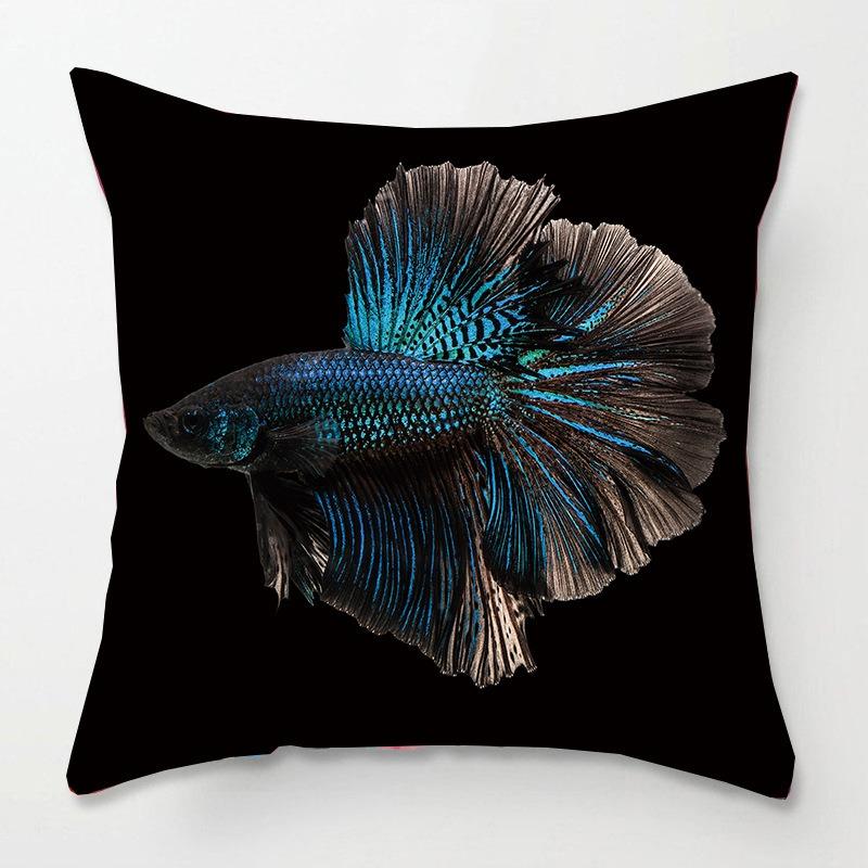 Tatami Bedside Square Pillow Animal Fish Print Pillow Case Home Sofa Pillow Cushion