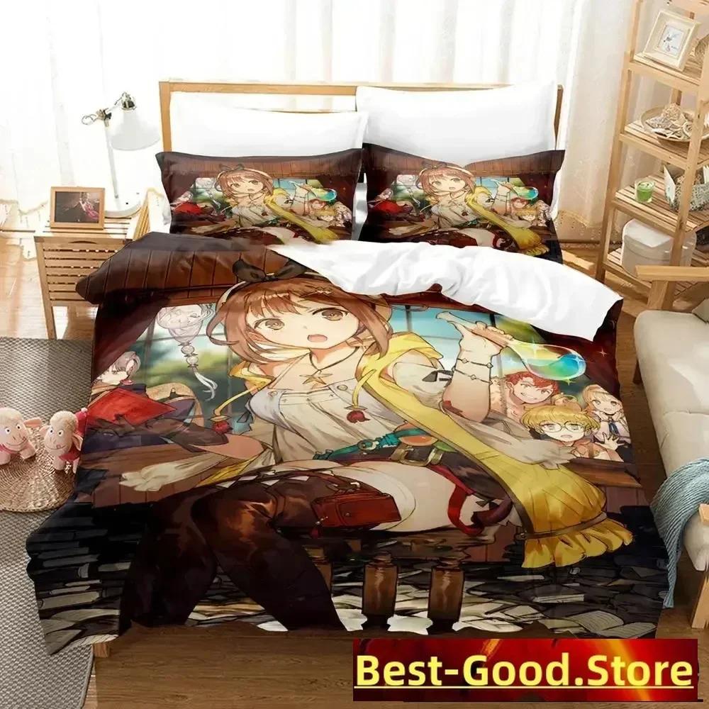 

Atelier Ryza Ever Darkness & the Secret Hide out Комплект постельного белья для мальчиков и девочек, двуспальный пододеяльник, наволочка, детская кровать для взрослых 70x133cm 2pcs