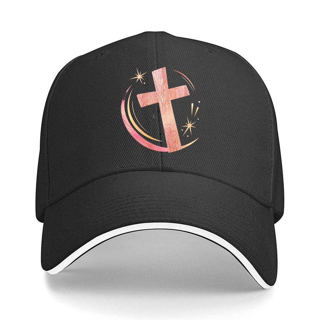Modern Glitter Cross Faith Emblem Sandwich Baseball Cap Sun Cap Outdoor Workouts Hat