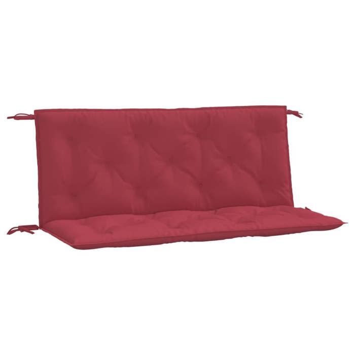VidaXL Lot de 2 Coussins de Banc de Jardin, Revêtement de Banc avec Jeux de Cordes, Coussin d'Extérieur Imperméable, Rouge 361687