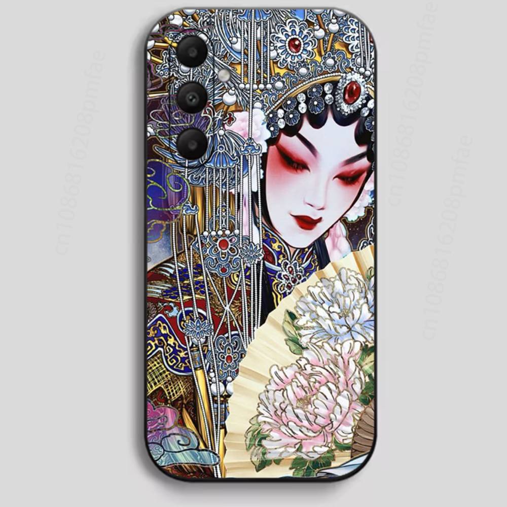 

Chinese Peking Opera Phone Case for Samsung Galaxy A73,23,53,33,24,72,22,52,32,54,A34 Soft Cover 21 Samsung A72