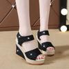 Summer Womens Casual Sandals With Thick Sole And Velcro Closure For Comfort And Height