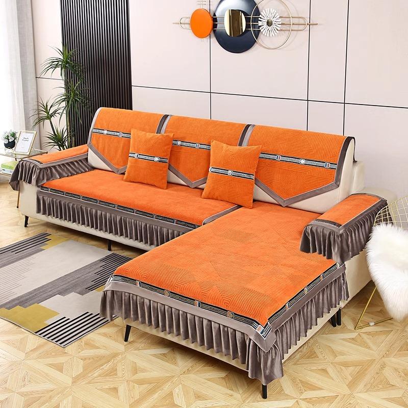 

Sofa Cushion Four Seasons Universal Non-Slip High-End Seat Cushion Summer Straight Backrest Towel Cover Sofa Cover New 90*90cm