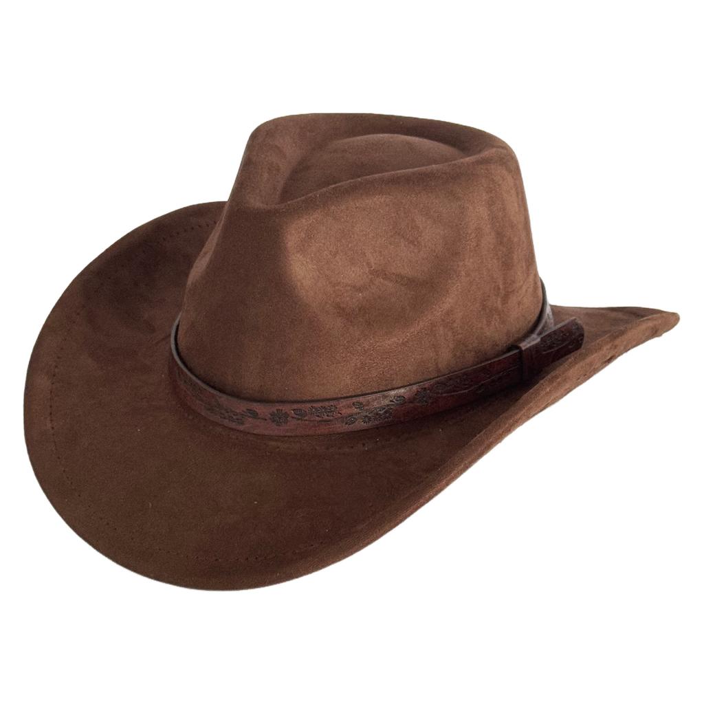 Hot-selling retro bull's head big-brimmed top hat, European and American suede western cowboy hat, men's temperament jazz hat