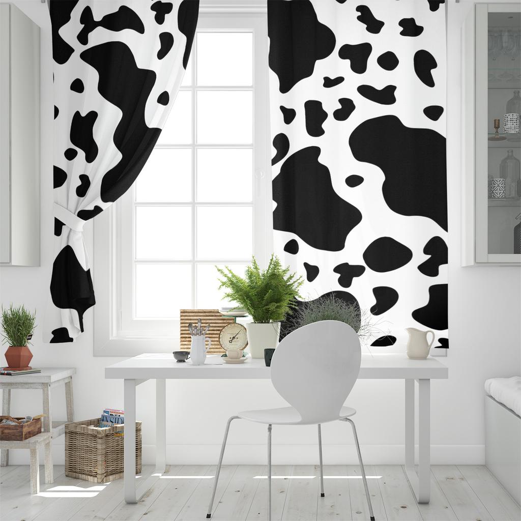 Cow Texture Kitchen Curtains Bedroom Decor Items Curtain Panel Window Curtains for Living Room