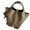 Genuine Leather Women's Bucket Bag - TOGO Cowhide Casual Fashion Handbag
