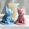 Dog Candle Silicone Sugar Cake Mold French Fighting Dog Cake Mold Chocolate Ice Block French Dessert Cake Decoration