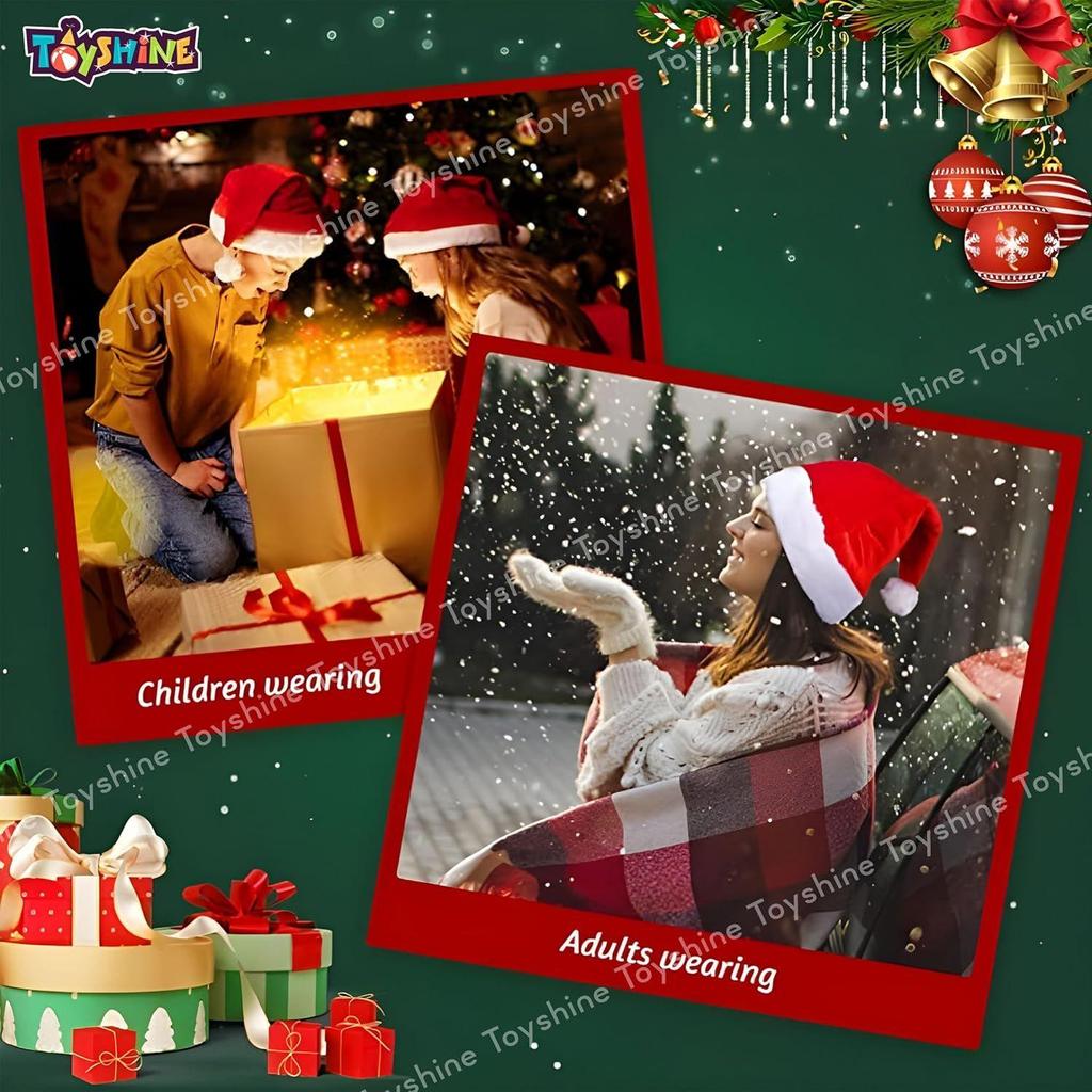 2er-Pack Weihnachtsmannmützen Rote Mütze Kurzer Plüsch mit Weißen Bündchen Vliesstoff Weihnachtsmütze Weihnachtsmannmütze für Erwachsene (rot)