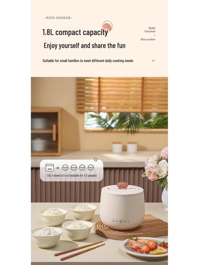 Portable Smart Mini Rice Cooker for Students and Dorms - Non-Stick and Multifunctional with Heat Preservation