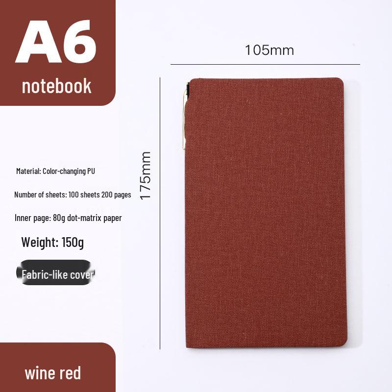 Simple A6 Leather Pocket Notebook with Pen Holder - Ideal for College Students & Business Diaries