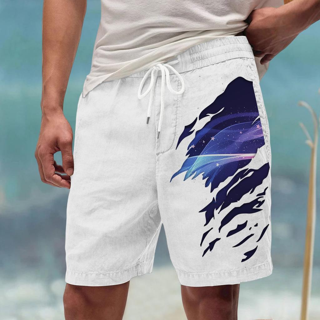 Męskie letnie, duże, swobodne, luźne spodnie sportowe, szorty plażowe