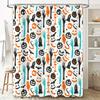 Halloween-themed shower curtain with spooky patterns for bathroom decor Perfect gift idea for haunted house enthusiasts. Black