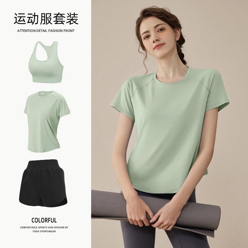 Tennis suit women's short-sleeved training clothes outdoor running quick-drying clothes thin badminton T-shirt fitness clothes