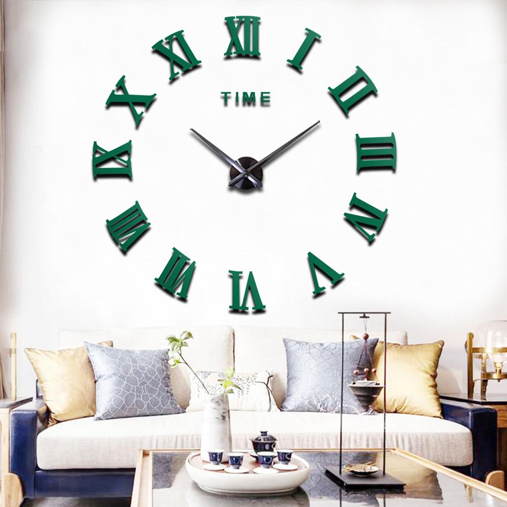 DIY Oversized Mirror Wall Clock Luxuryed Surfaces Decor Wall Clock For Restaurant Bar