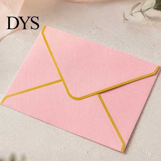 Professional Correspondence Supplies 5Pcs Western Style Envelopes with Gold Foil Trim, Offset Paper Invitation Decorative Gift Card for Wedding,