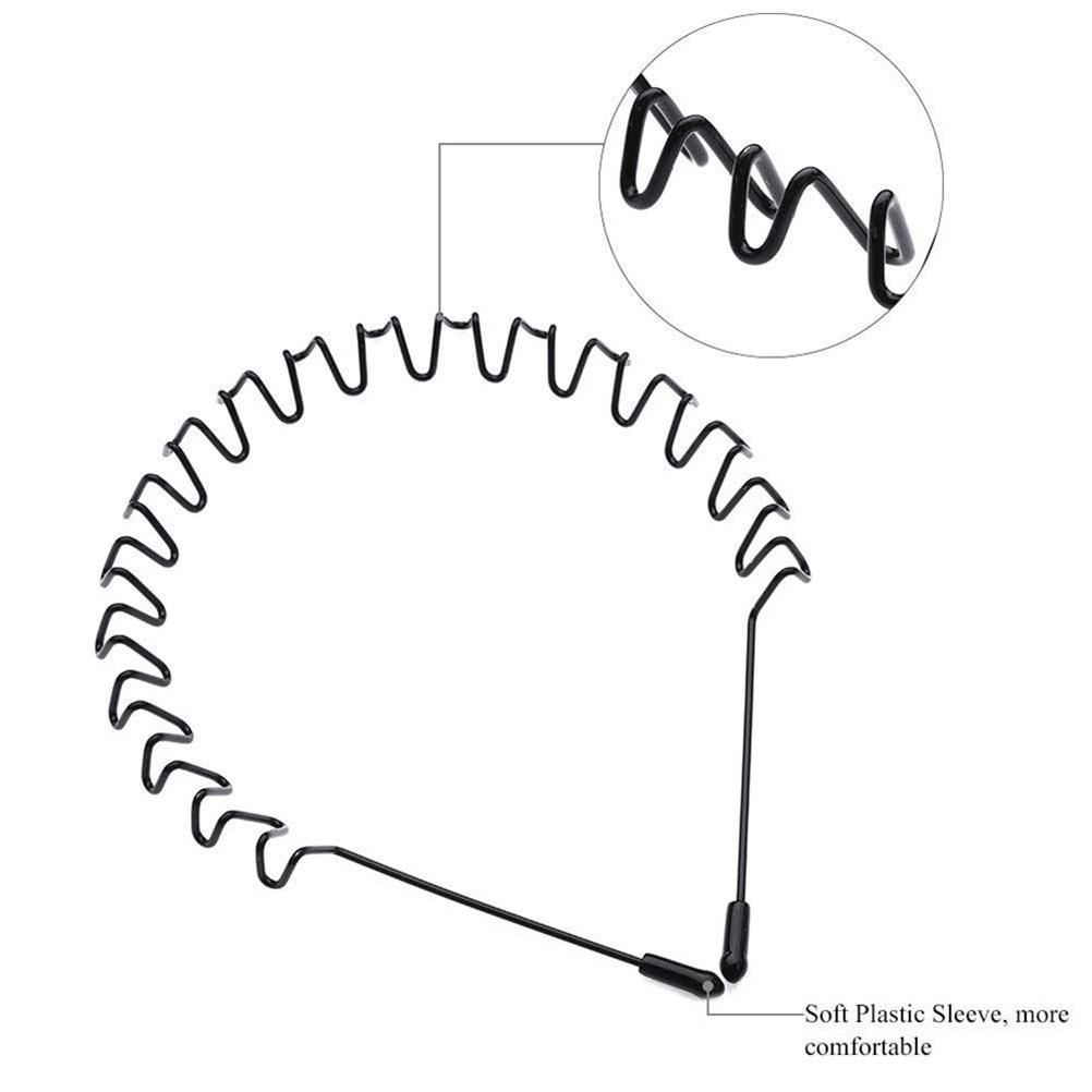 6Pcs Unisex Metal Headbands Spring Wave Headband Non Slip Elastic Headband Hair Band Hair