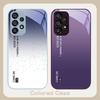 Gradient solid color For Samsung Galaxy S23 U ltra 24 Plus S20 21 FE S25 Ultra A70 A72 73 51 52 53 Tempered Glass Phone Case
