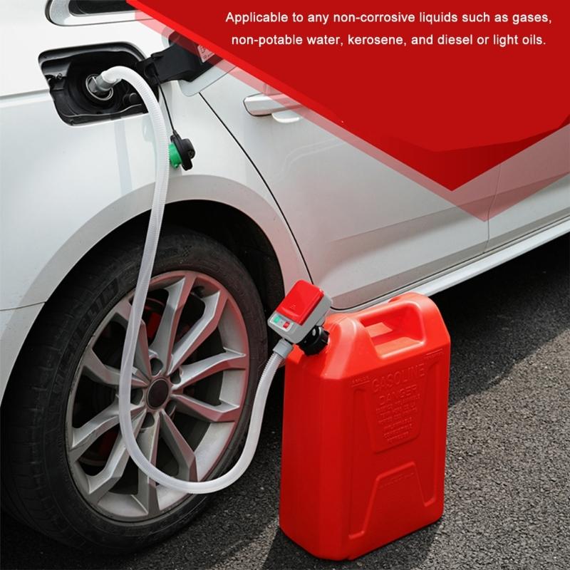 Gas Diesels Pump Auto Stop 9.08L/Min Flow Battery/USB Powered 51Inch Hose Universal Adapters For Fuel Transfer