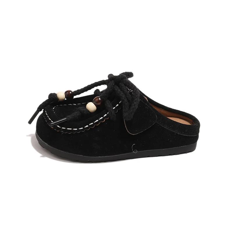 

Children s Casual Shoes 3-18 Years Old Khaki Boys Girls Single Shoes Four Seasons Brown Soft Non-slip Kids Outside Wear Slippers 26