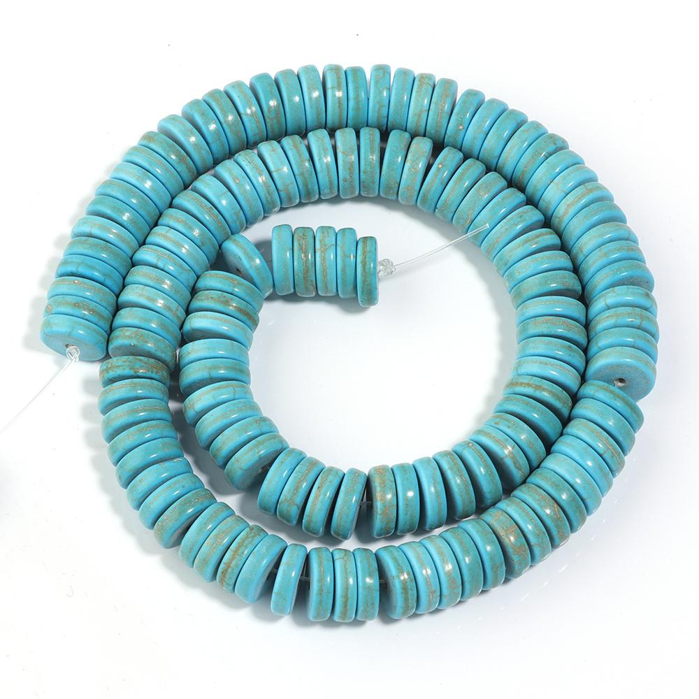 

1 Strand Blue/White Round Shape Turquoise Beads Loose Spacer Stone Beads For Jewelry Making DIY Bracelets Necklace Accessories 2x4mm apx 133pcs синий