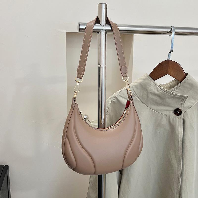 Women's French Handbag Shoulder Bag Textured Crossbody Bag Zipper Closure & Adjustable Strap Versatile for Work, Casual & Travel