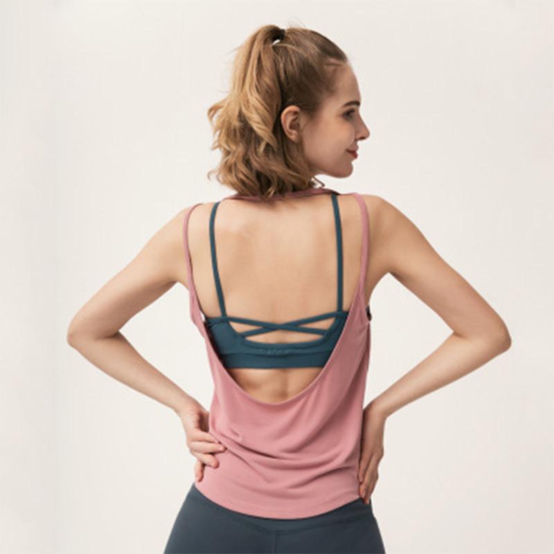 Sleeveless Sports Vest Sports Yoga Crop Tops Women Sexy Backless Shirt Workout Top Gym Tank Top Backless Fitness