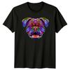 Colorful Bulldog Dogs Animals Unisexs TShirt Unisexs Tee Graphic Unisex Top