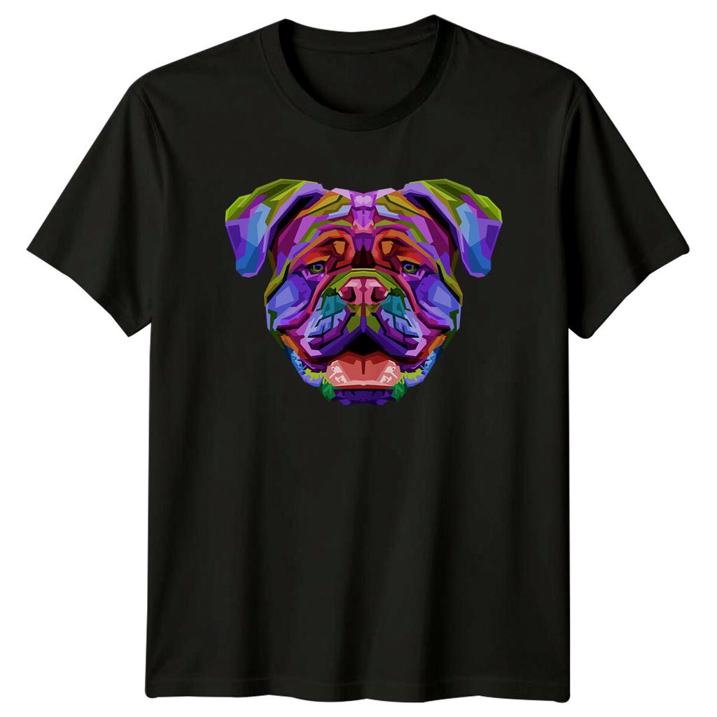 Colorful Bulldog Dogs Animals Unisexs TShirt Unisexs Tee Graphic Unisex Top