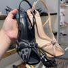 Pink Buckle Strap Women Sandals Fashion Crystal Hollow Out Female Pumps Spring Outdoor Slingback Fine Heel Zapatos Mujer