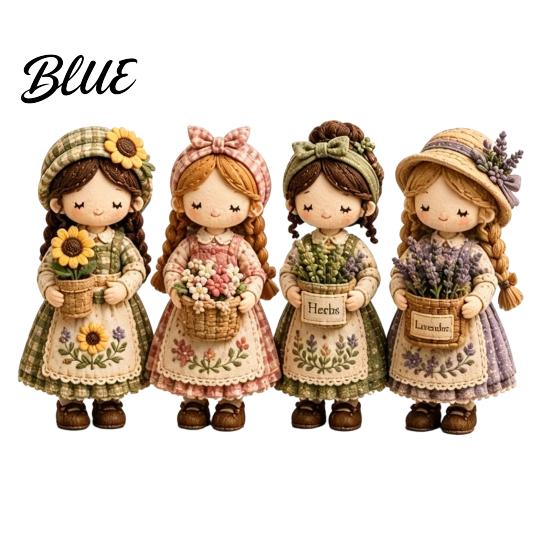 DIY Patchwork-Set vorgeschnittener Stoff Nähen Basteln 3D Puppenmädchen Set mit Kunstfaden