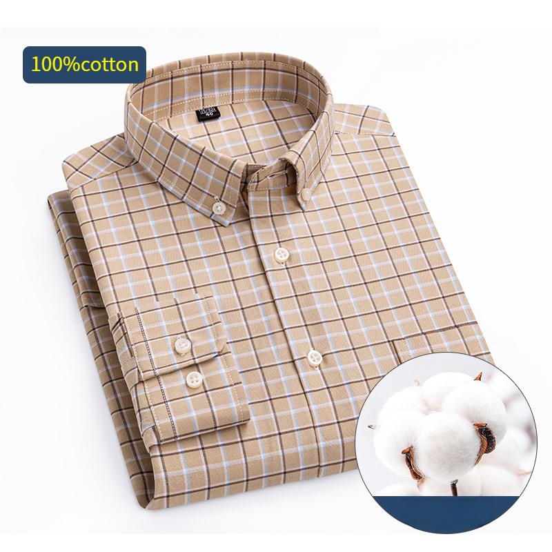 

2026 High quality men s shirt made of pure cotton Oxford spinning spring autumn long sleeves comfortable breathable, sweat wick 43