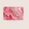 Pink Marble Pattern Kitchen Mat , Flannel Non-Slip Area Rug for Entryway Kitchen Bathroom Living Room Decor